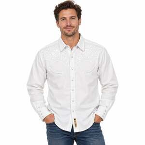 Vintage Larry Mahan Shirt Men Medium White Cowboy Embroidered Western Pearl Snap